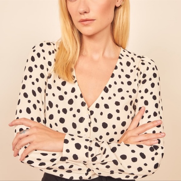 Reformation Annalise Top in Ink Blot Size X Small - Picture 1 of 9